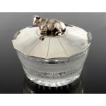 A William IV novelty silver and glass butter dish, Edward, Edward Junior, John & William Barnard