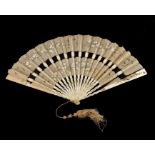 Two 19th century painted silk fans