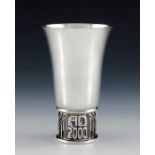 A Modernist silver Millennium Beaker, A E Jones, Birmingham 2000