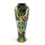 Rachel Bishop for William Moorcroft, a Tree Bark Thief limited edition vase, inverse baluster form,