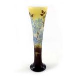 Emile Galle, an Orchid cameo glass vase