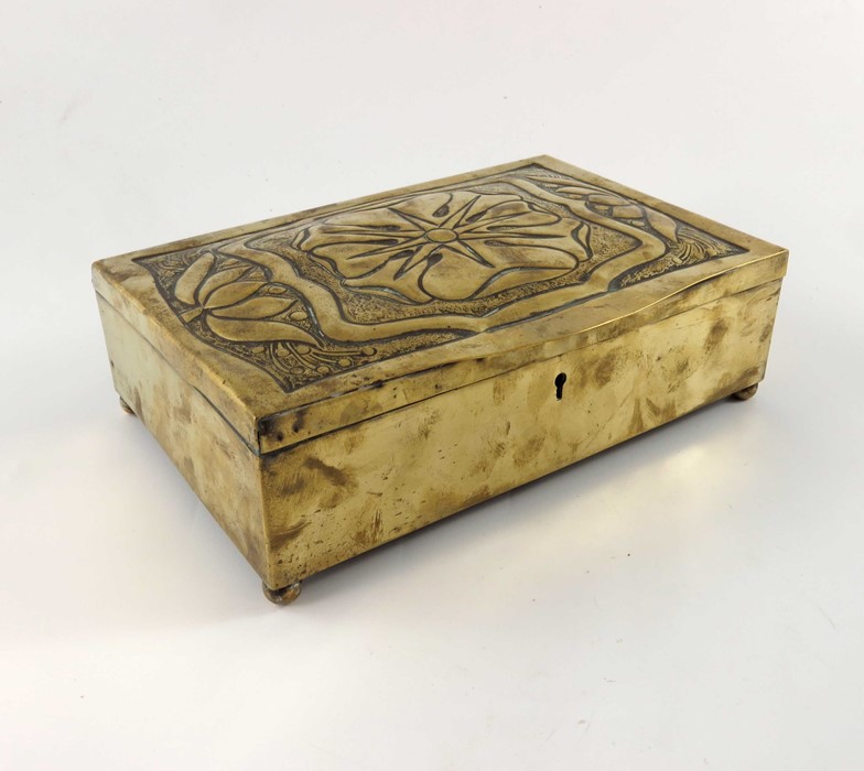 An Arts and Crafts brass box