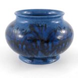 William Moorcroft, Cornflower on powder blue bowl, squat baluster form
