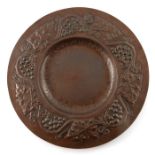 John Pearson (attributed), an Arts and Crafts copper broad rimmed dish