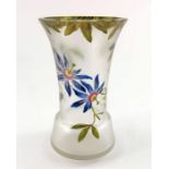 An Art Nouveau enamelled and engraved glass vase