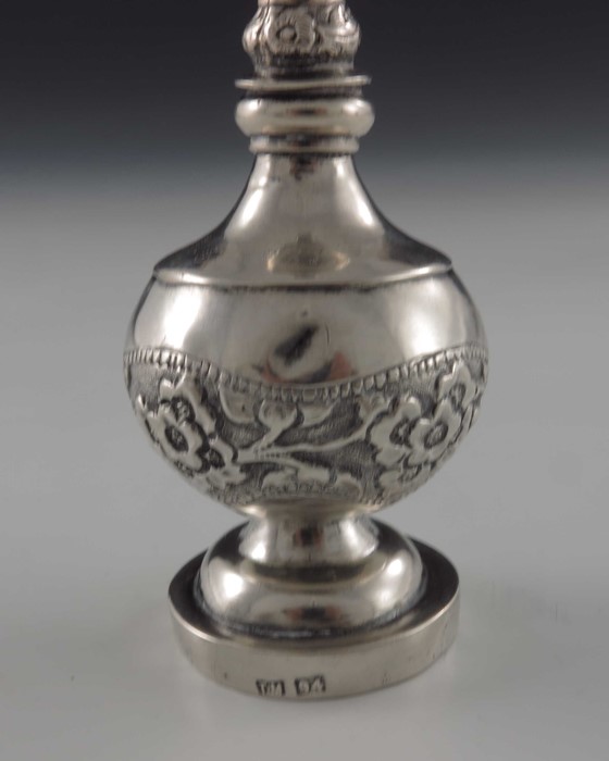 A small Chinese export silver rosewater sprinkler - Image 2 of 3