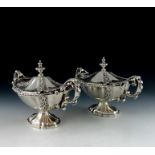 A pair of Victorian silver sauce tureens, Robert Garrard, London 1852