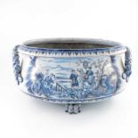 A Dutch Delft blue and white wine cooler,