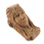 An Art Nouveau carved wooden corbel bracket