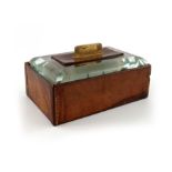 Pietro Chiesa for Fontana Arte, an Art Deco leather and glass box