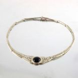 A Modernist silver and onyx necklace