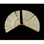 Two 19th century ivory brise fans