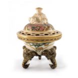James Hadley for Royal Worcester, an Aesthetic Movement Japanesque incense burner