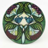 Nicola Slaney for Moorcroft, geometric flowers and leaves plate