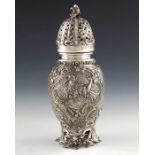 A Hanau silver caster, Berthold Muller, Chester 1909