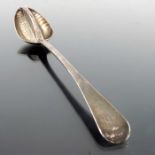 A George III silver metamorphic basting strainer spoon, William Eley, William Fearn and William Chaw