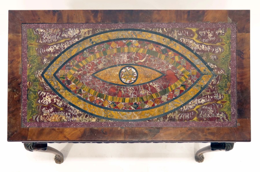 A George II style mahogany and pietra dura occasional table - Image 3 of 4