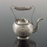 A Chinese export novelty silver miniature kettle