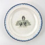 A transfer printed commemorative plate, Queen Adelaide