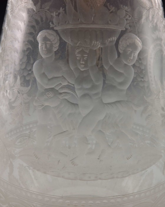 A Victorian silver and etched glass claret jug, W and G Sissons, Sheffield 1873 - Image 7 of 9