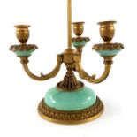 A Palais Royal gilt metal three branch candelabrum