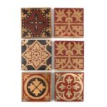 AWN Pugin for Minton, A group of 21 encaustic tiles, circa 1880, geometric Gothic Revival style f