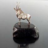Patrick Mavros, an African Modernist silver and hardwood figure of a sable antelope