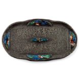 An Arts and Crafts enamelled pewter tray,