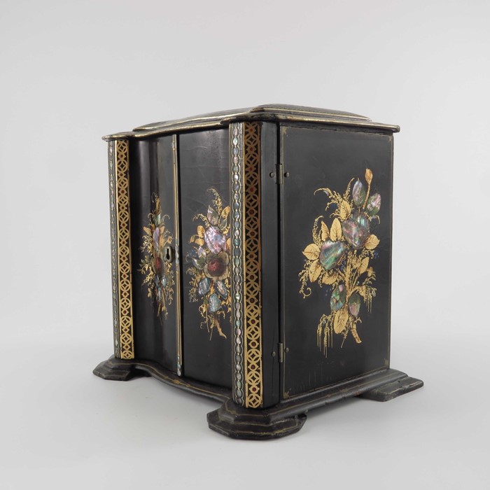 A Victorian papier mache lacquered cabinet - Image 5 of 6