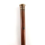 A Victorian mounted cane / walking stick, knop engraved Royal George