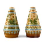 Christopher Dresser for Linthorpe, a pair of Art Pottery salt and pepper pots