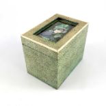 An Art Deco shagreen bridge box