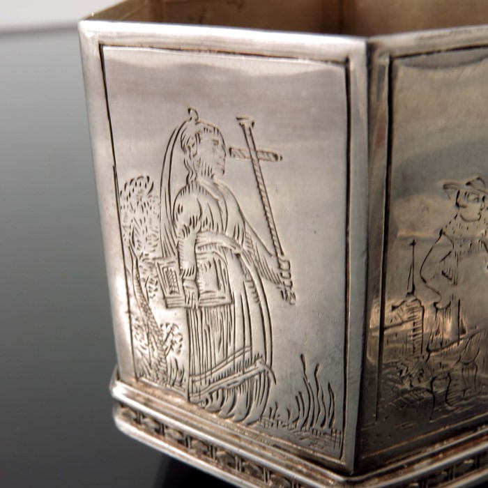 A Dutch silver plated marriage box - Image 6 of 7