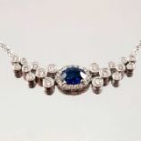 An 18ct gold sapphire and diamond necklace