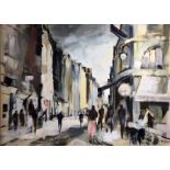 Terry McGlynn (1903-1973), Continental Street Scene, oil, signed, 38cm x 50cm, framed