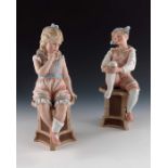 A pair of Gebruder Heubach bisque figures of children