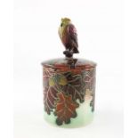 Sally Tuffin for Dennis China Works, a lidded pot with owl finial