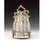 A William IV or early Victorian silver cruet stand, John Wilmin Figg, London 1837