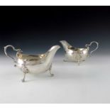 A pair of George III Irish silver sauce boats, John West, Dublin circa 1767