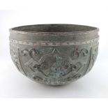 A large Chinese Archaistic style bronze bowl