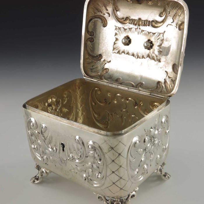 An Austrian silver tea caddy, AW, Vienna circa 1870 - Image 4 of 4