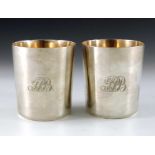 A pair of Portuguese silver beakers, JPVD, Lisbon circa 1815