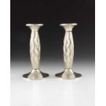 Alex Brogden, a pair of Modernist silver candlesticks, Sheffield 1998