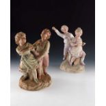 Two Gebruder Heubach bisque figure groups of children playing