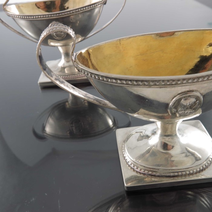 A pair of 18th century Swedish silver salt cellars, IWZ, Stockholm circa 1769 - Image 2 of 6