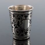 An Imperial Russian silver and niello enamelled tot