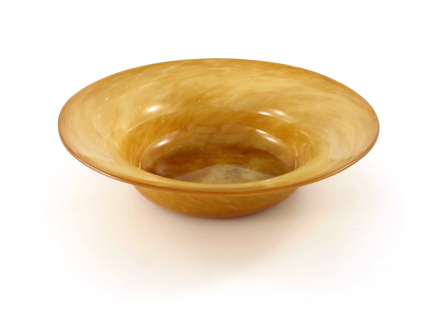 James Powell and Sons, Whitefriars, a Cloudy amber glass bowl