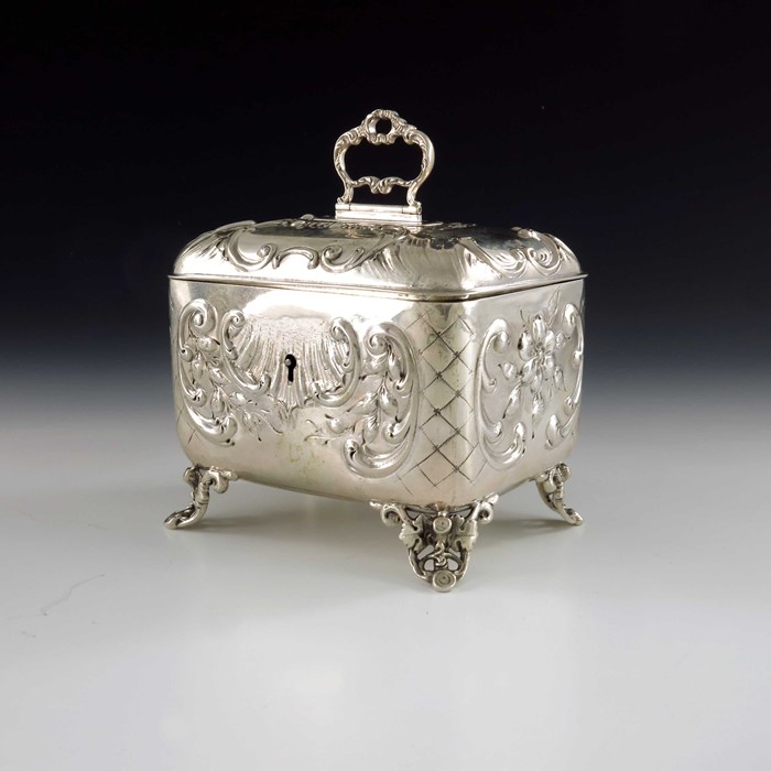 An Austrian silver tea caddy, AW, Vienna circa 1870