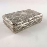 A Persian white metal box, probably Kutch
