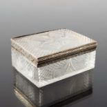 A French silver gilt and cut glass box